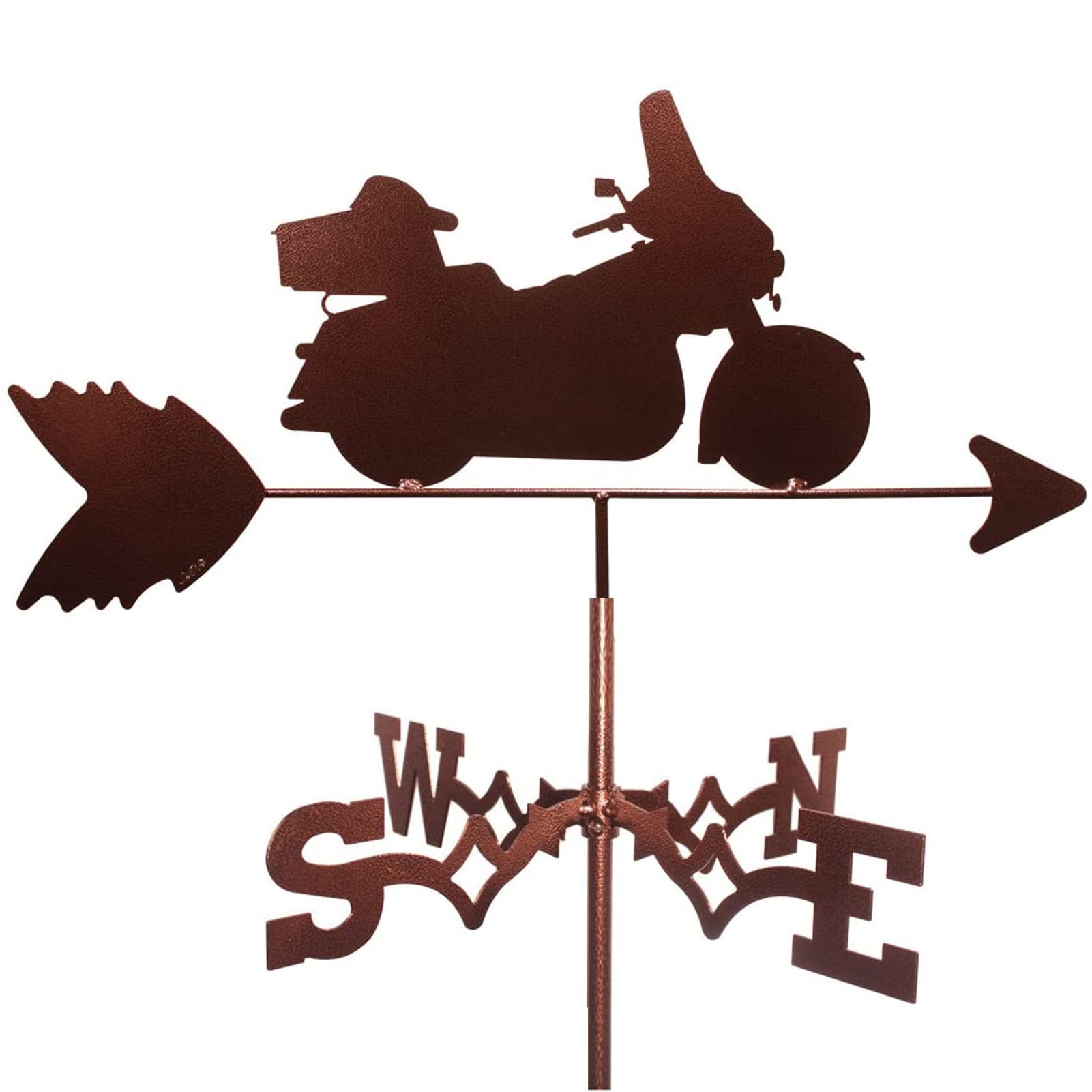 Klonwg Metal Weathervane Stainless Steel Wind Direction Indicators Bowling Weather Vane With Roof Mount Roof Garden Decorations For Outdoor Farm Yard Garden Gazebo