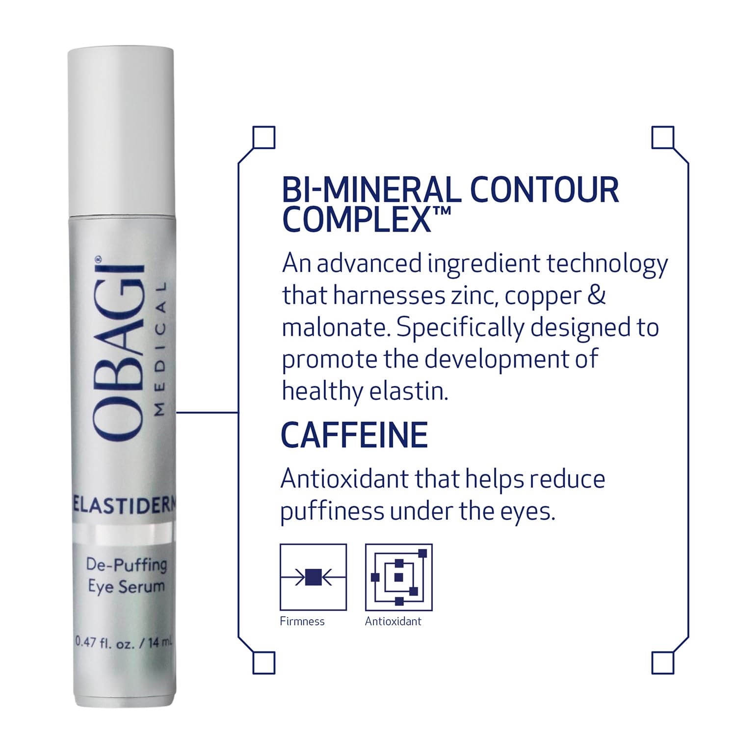 Obagi ELASTIDERM Facial Serum 1oz & Eye Serum .47oz Set – Clinically Proven to Firm Skin, Target Signs of Aging & De-Puff Eyes with Caffeine & Patented Bi-Mineral Contour Complex