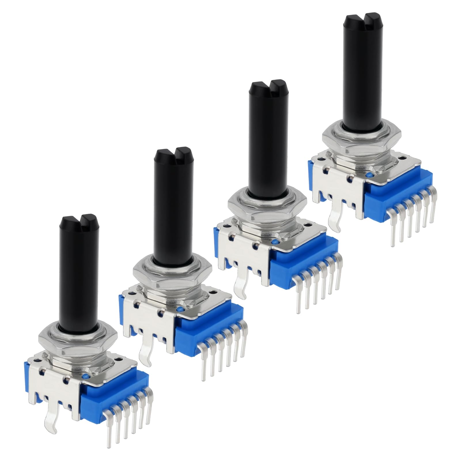 VGOL 4pcs 6pin B10K Dual Vertical Half Handle Potentiometer Handle Length 19mm Thread 8mm Nut Washer Accessory Suitable for Controlling Audio Equipment