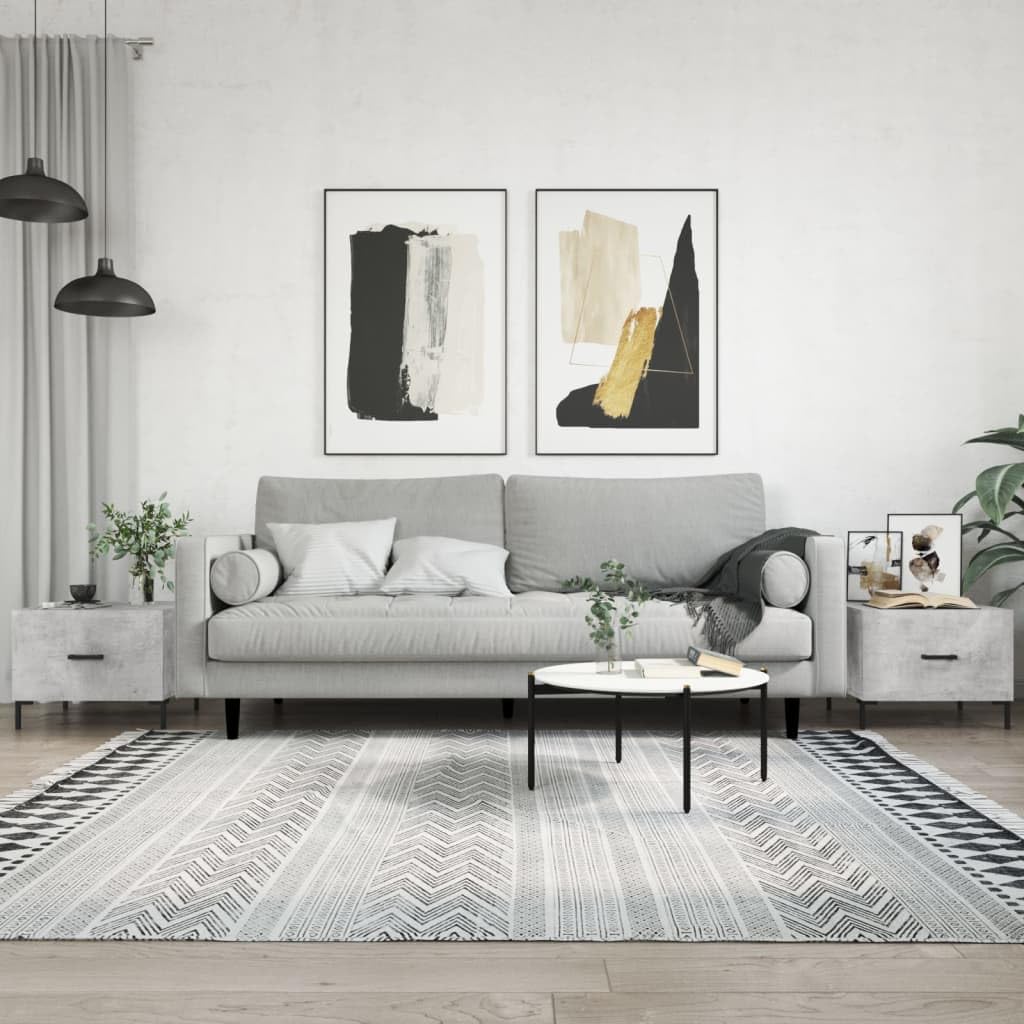 Stoliki kawowe 2 szt. szary betonowy 50 x 50 x 40 cm materiał drewnopochodny, stolik pomocniczy z miejscem do przechowywania, nowoczesne stoły do salonu dla stylowego wystroju
