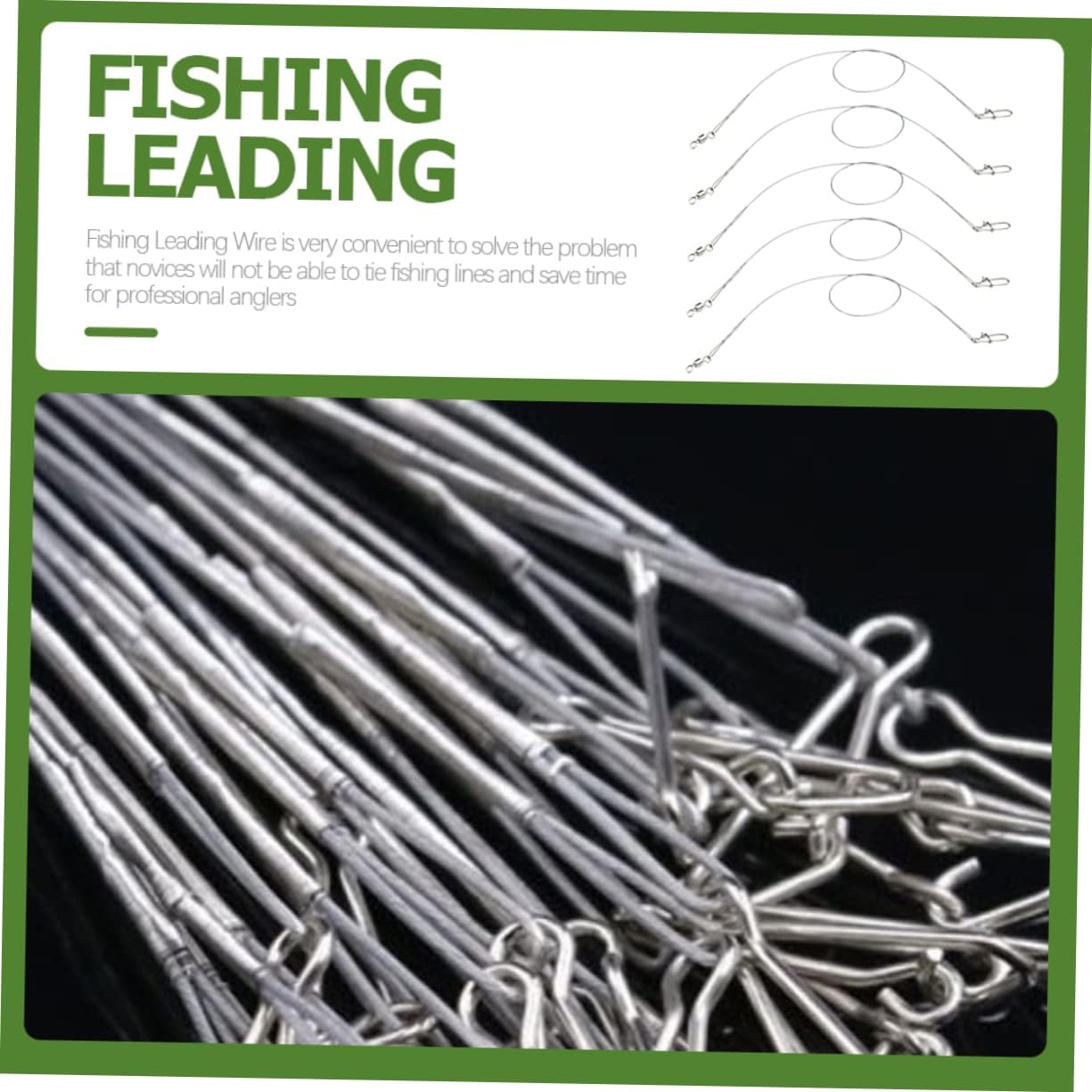 INOOMP 48 Pcs Fishing Leader Line Catfish Tackle Fishing Accessories Tackle Box Portable Fishing Wires Surf