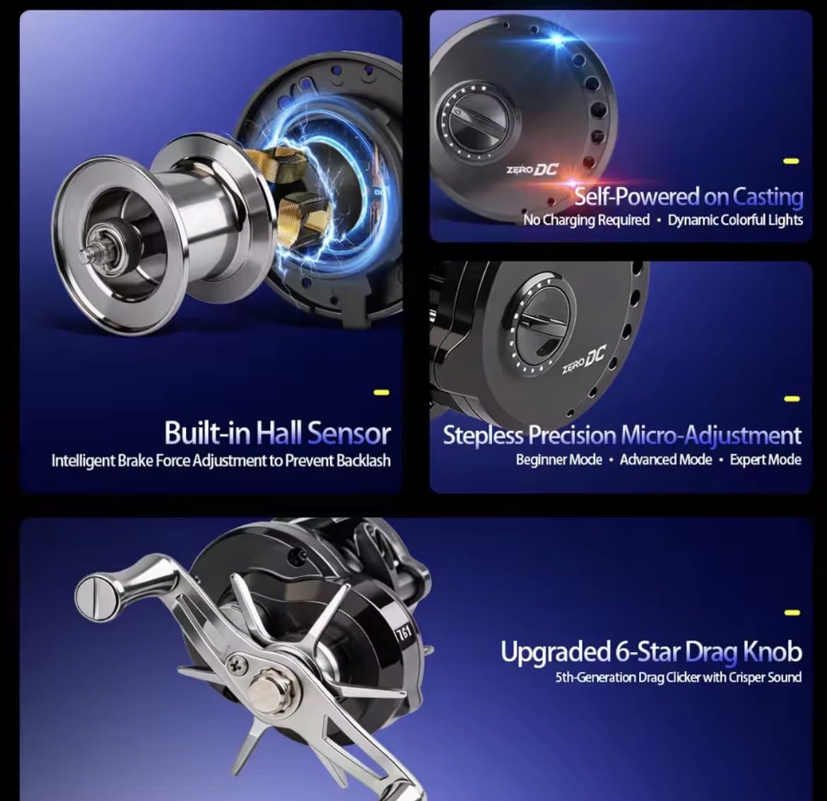 リール FishingFans ZERO DC Amazon | ORCA-ZERODC/FISHINGFANS 166g 軽量 丸形 DCブレーキ ベイト