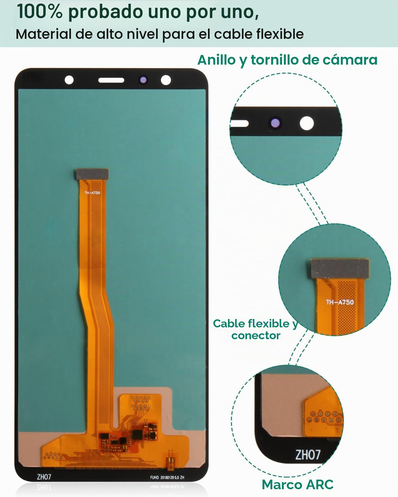Pantalla LCD Incell para Samsung Galaxy A7 2018 para Samsung A7 2018 Pantalla LCD de Repuesto SM-A750F Conjunto digitalizador táctil SM-A750G, SM-A750C, SM-A750X, SM-A750N Kit de reparación (Negro)