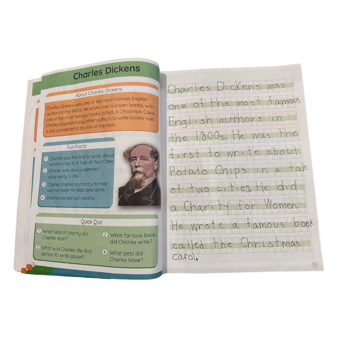 Channie's Las 20 personas históricas famosas, libro de trabajo de comprensión de lectura de 3º a 5º grado para niños, 20 biografías inspiradoras con datos divertidos y cuestionarios rápidos para