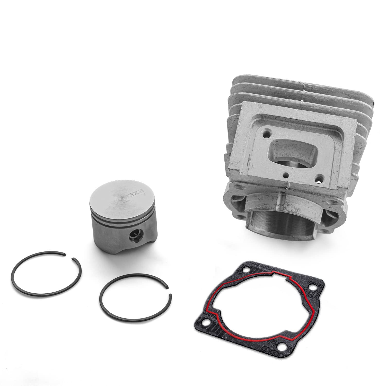 Grupo térmico para motoazada de 52 cc, repuesto compatible con cilindro + pistón para motores de 2 tiempos de 52 cc