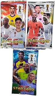 بطاقة نجوم كأس العالم لكرة القدم - 3 قطع من بطاقات لاعب كرة القدم الفريدة. تحتوي كل عبوة على بطاقة مختلفة لخلق لحظات لا تنسى