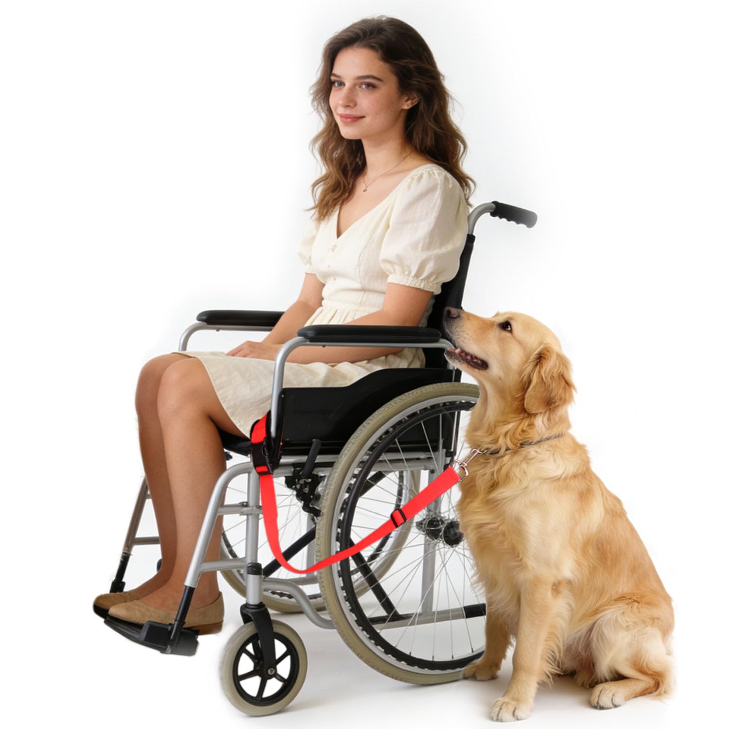 Amazon.co.jp: ハンズフリー 車いす 犬用リード 調節可能なショート