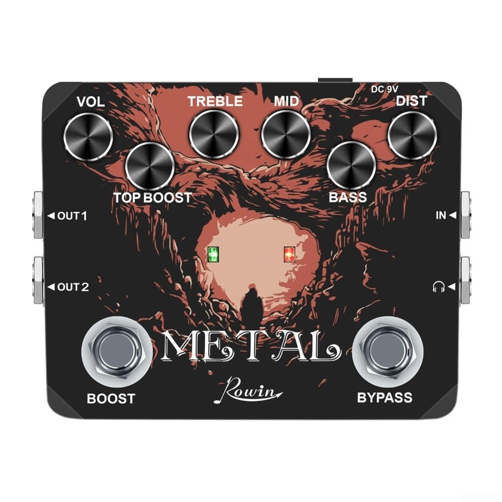 Rowin Metal Boost Distortion Pedal Definitive Metal Sound, facile da modellare