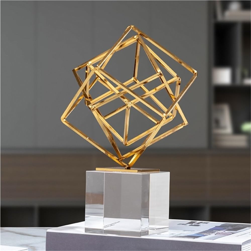 Rzeźby artystyczne, nowoczesne, minimalistyczne geometryczne ornamenty, dekoracje do salonu ze szklaną podstawą