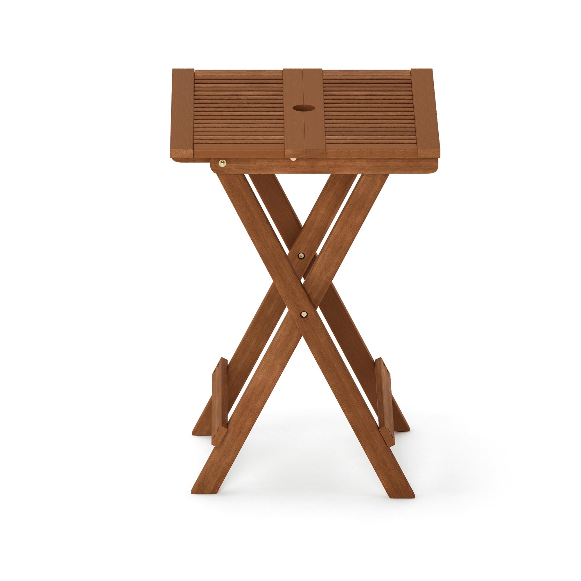 Furinno TIOMAN Tavolino pieghevole per esterni, tavolino da patio, tavolino portatile in legno per balcone, giardino, veranda, finitura a olio di teak, legno chiaro