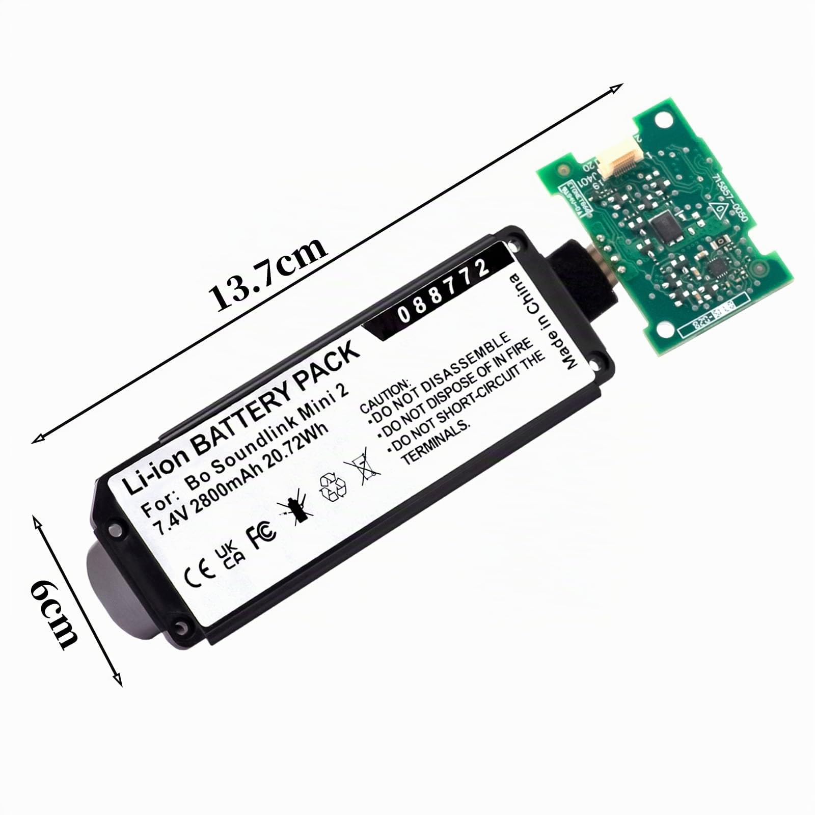 088772 Bluetooth Lautsprecher Akku für Bose Soundlink Mini 2 Akku mit PCB (7,4V 2800MAH)