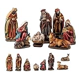 DRW Misterio Belen 8 Piezas Resina Pintado a Mano Estilo Clasico 21 cm