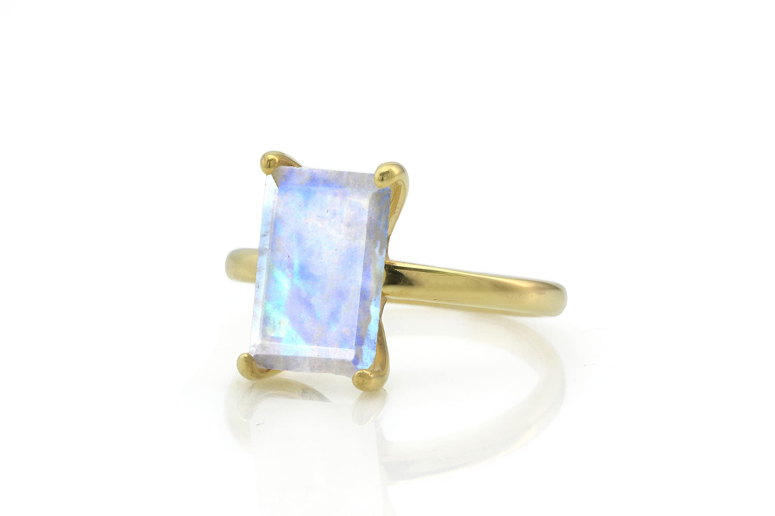 ANEMONE JEWELRYMoonstone Rings for Women in 14K Gold-filled Band - Adorable June Birthstone Promise, Boho, and Birthday Rings - Handmade Jewelry with Box