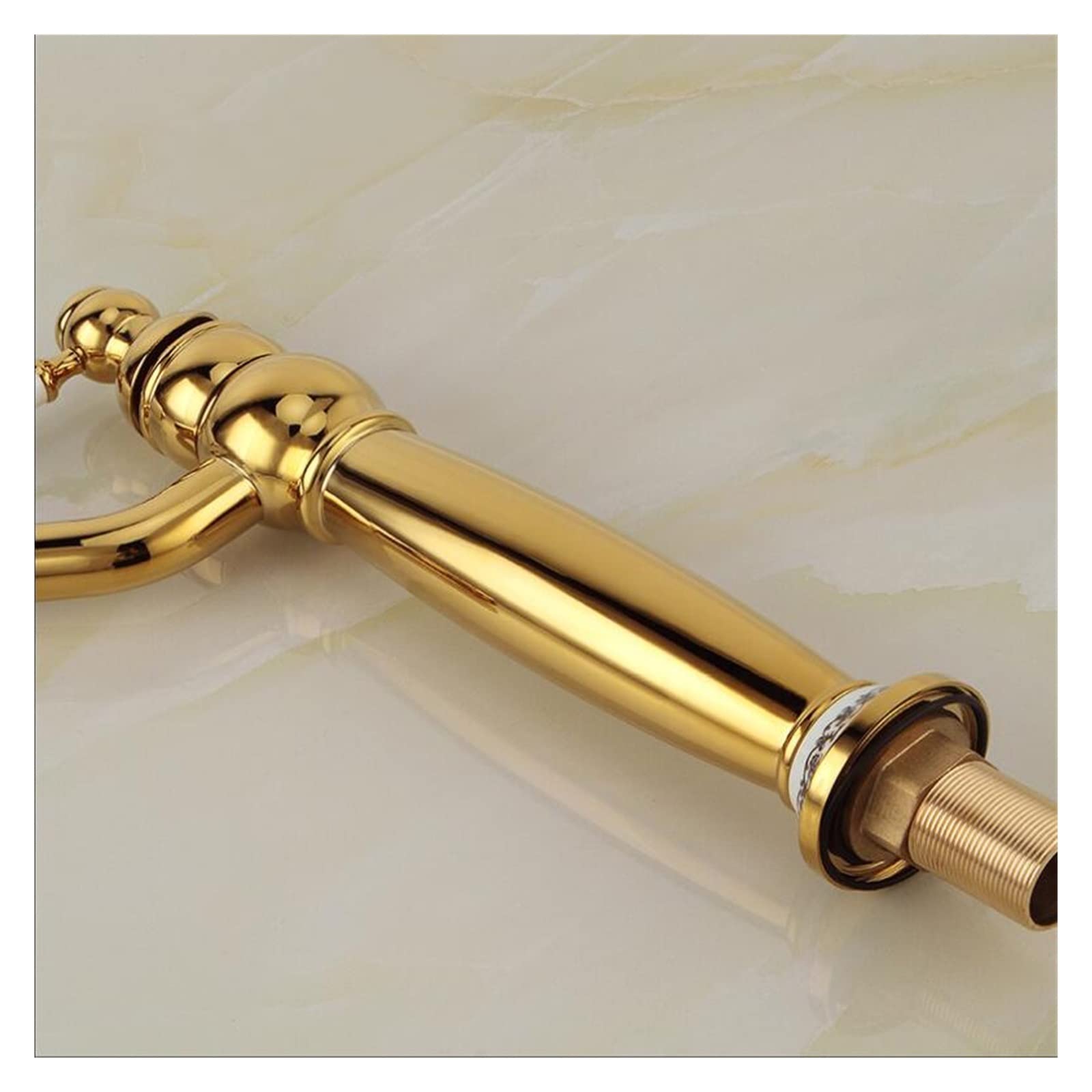 Grifos de cuenca Gold de láminas sólidas del fregadero de baño con cerámica de manguito de mango de un solo mango Mezclador de lavado de lavado con grifos WC (antigüedades cortos) LWX