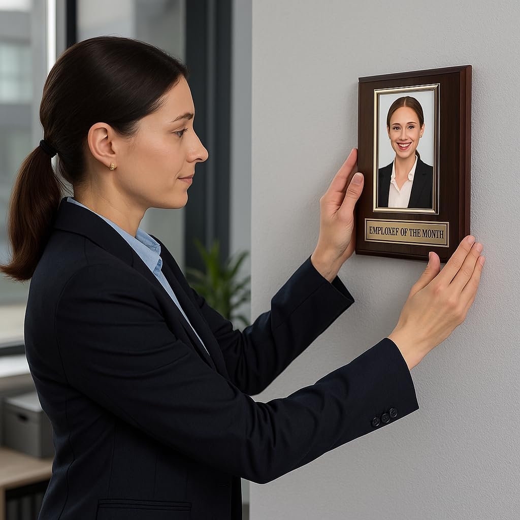 Made in USA Employee of The Month Frame Black - Employee of The Month Plaque 8"x10" Plaque Holds a 4"x6" Photo Appreciation Award and Recognition