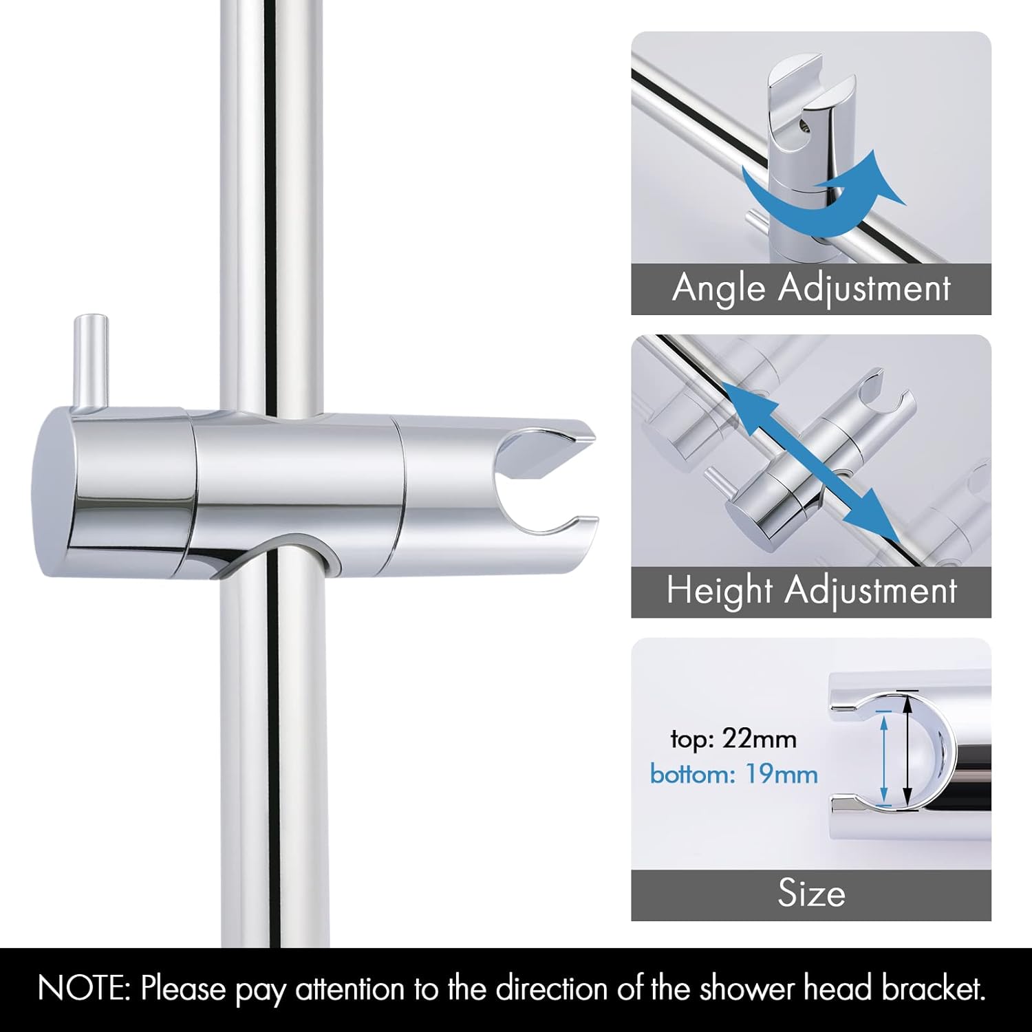 30-Inch Stainless Steel Adjustable Shower Slide Bar