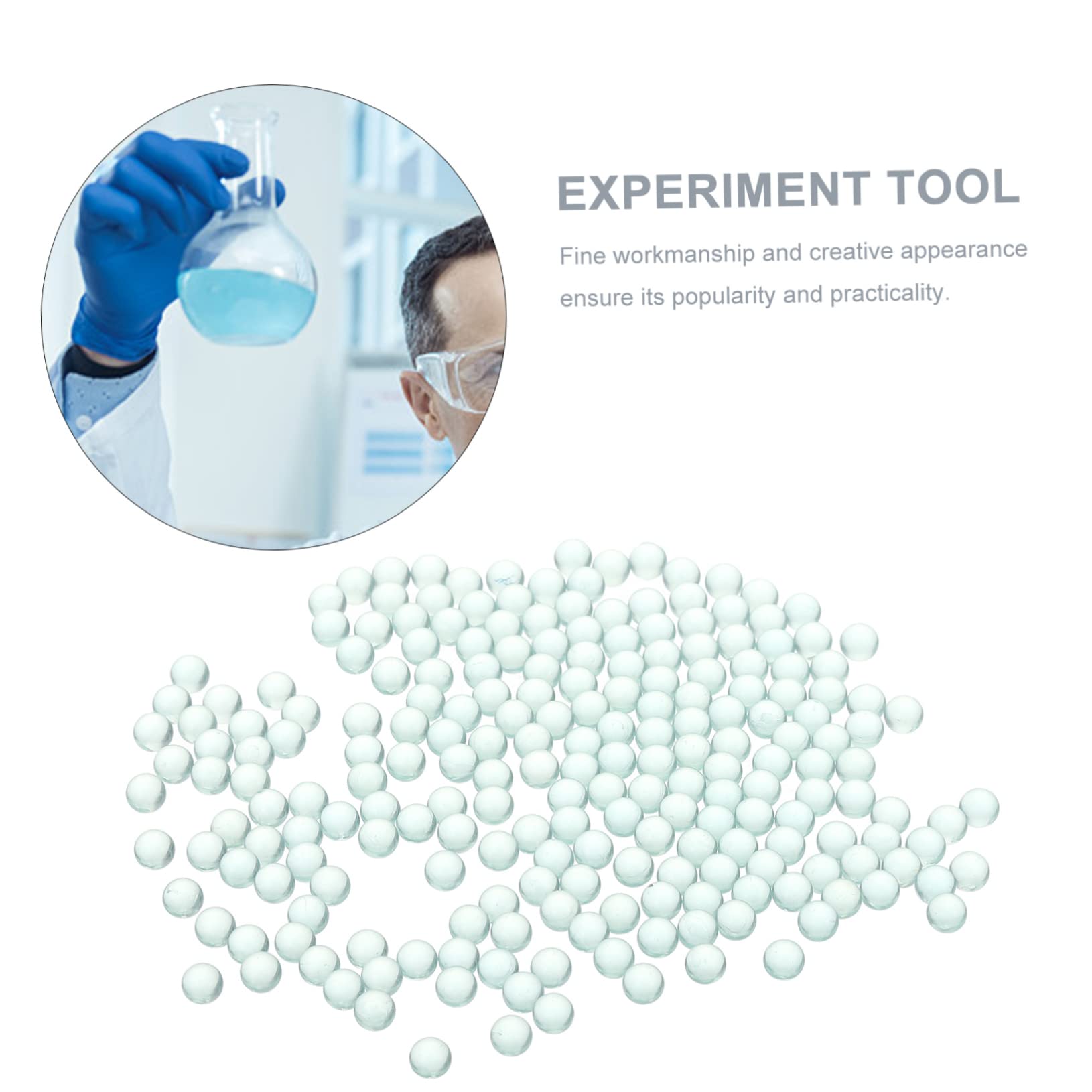 Cabilock Perlas de Vidrio para Experimentos de Alta Precisión Antiebullición, Relleno para Filtración y Molienda de Arena en Laboratorios y Fábricas Farmacéuticas