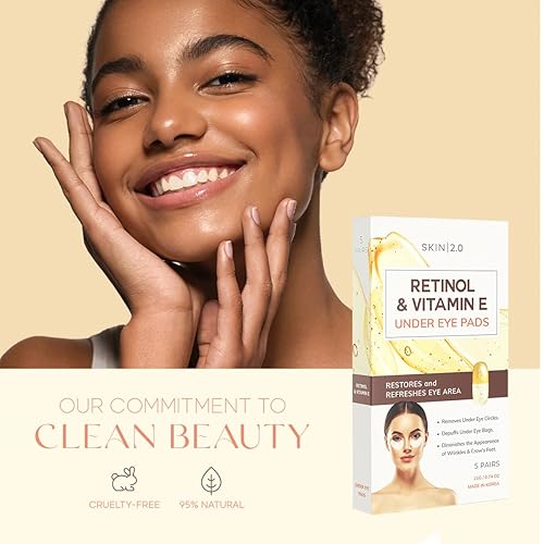 Miniatura 10 de Skin 2.0 Parches de vitamina C y colágeno para debajo de los ojos, ilumina las ojeras, aprieta la piel debajo de los ojos, almohadillas