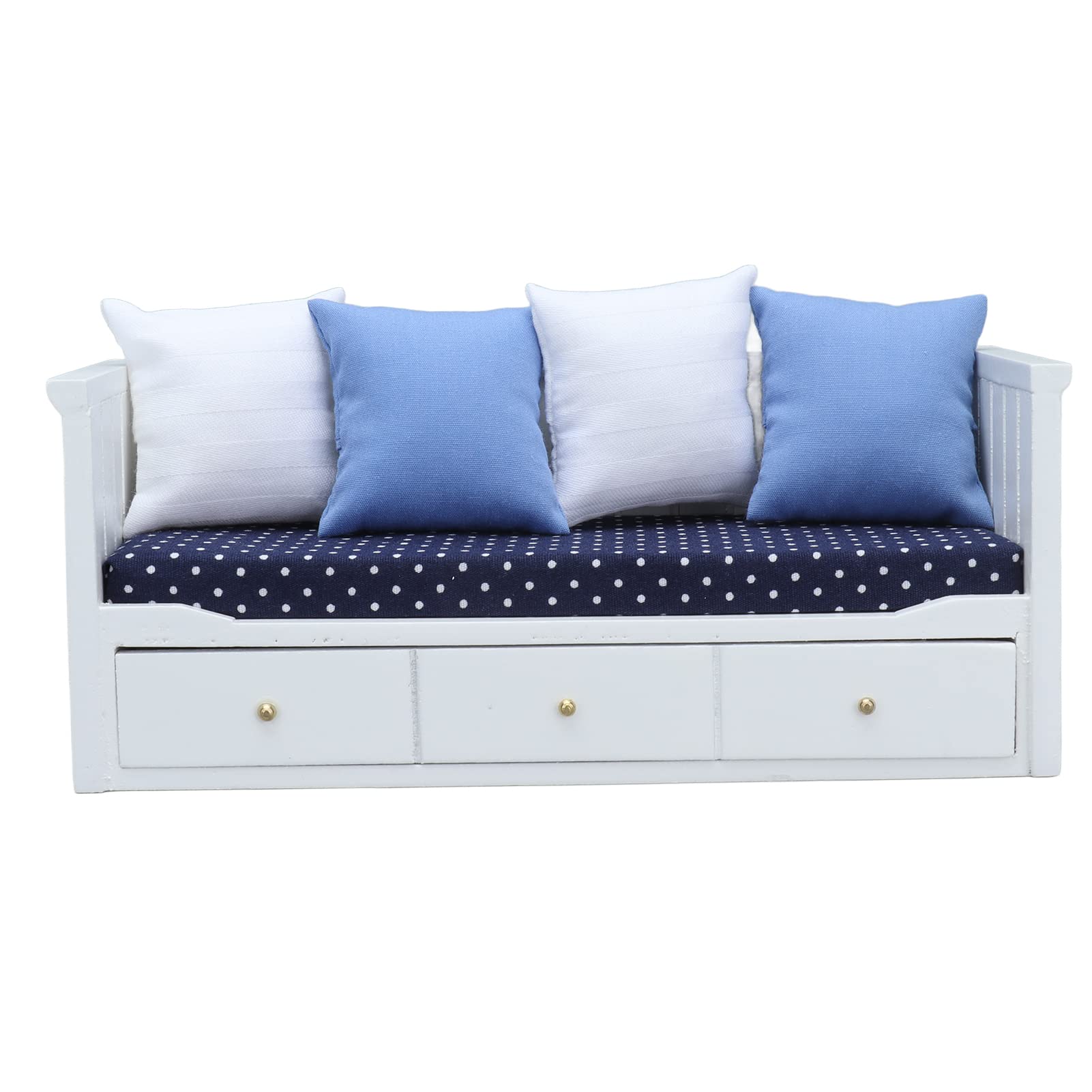 1 12 Scale Mini Sofa Furniture Model Birch and Cloth Material Simulation Sofa with Cotton Filling Exquisite for