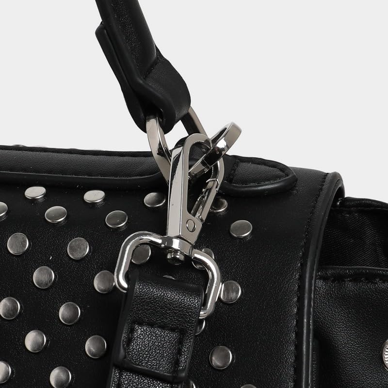 Bolso Satchel de Mano para Mujer en Cuero Vegano Negro miniatura 6