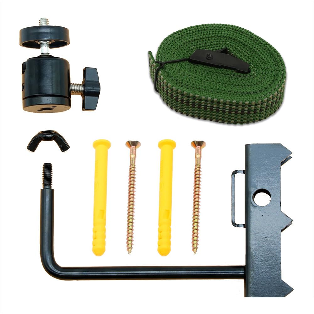 Soporte para cámara de caza, soporte de árbol para cámara de caza, soporte de acero inoxidable ajustable 360°, conector de rosca universal de 1/4-20 (6 mm), para cámara de caza, panel solar