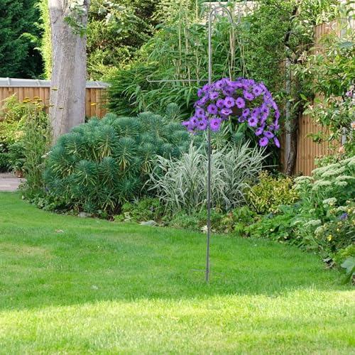 Gancho de pastor Beaupretty de hierro negro resistente para jardin y patio 7