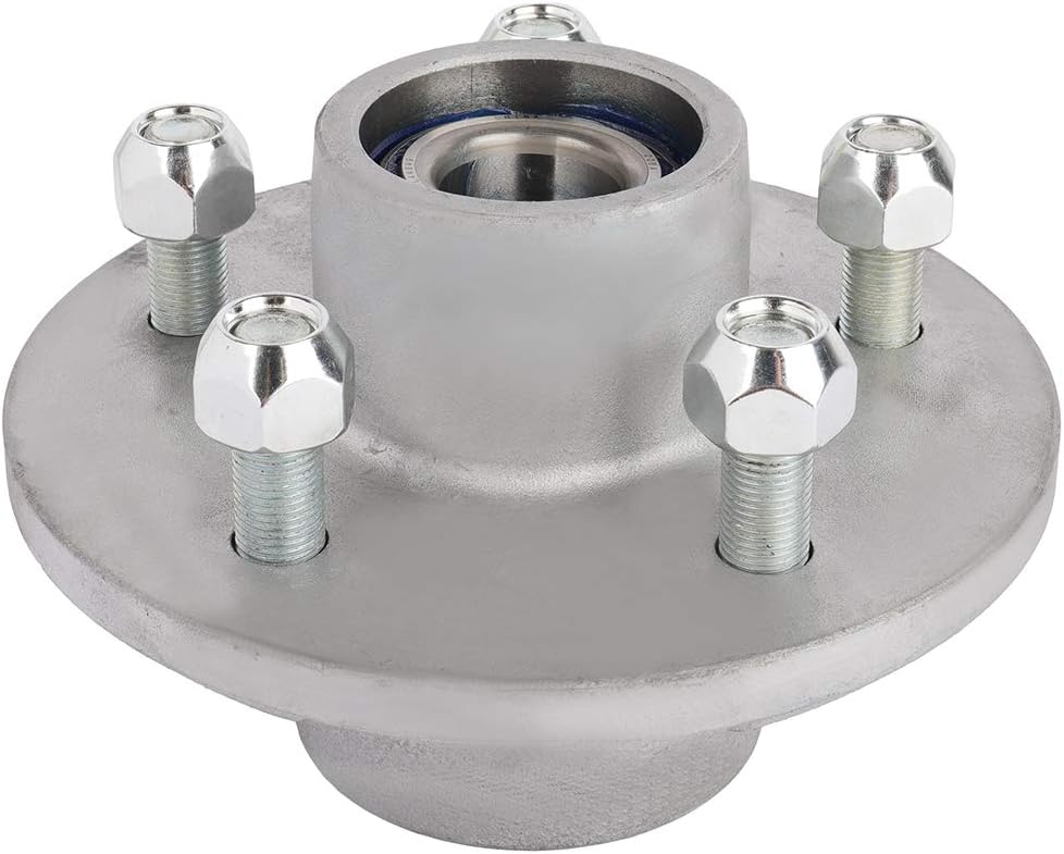 ECCPP Boat Trailer Hub Kit 5 Bolt 1 1/16 x 1 3/8 44649 x 68149 Silver Tapered Spindle Galvanized 3500lb
