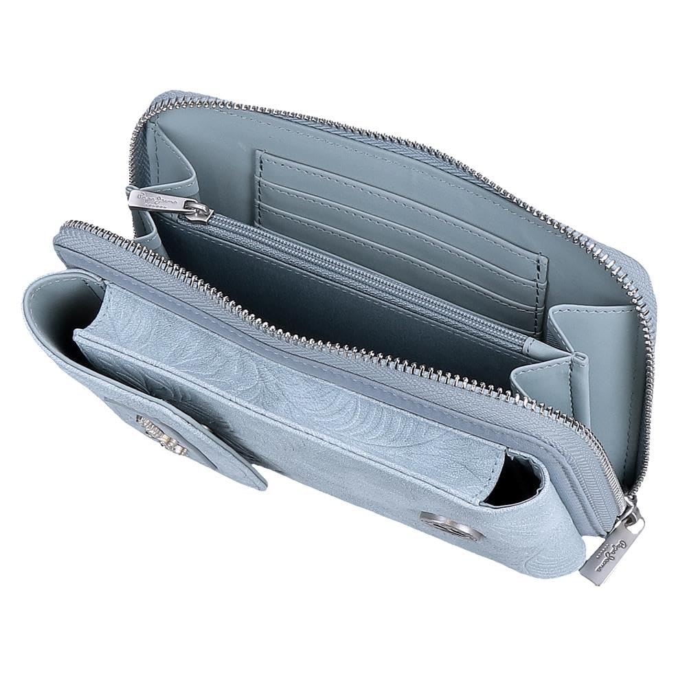 Pepe Jeans Jana Bandolera Portamóvil Azul 11x20x4 cms Poliéster con Detalles en Piel Sintética by Joumma Bags