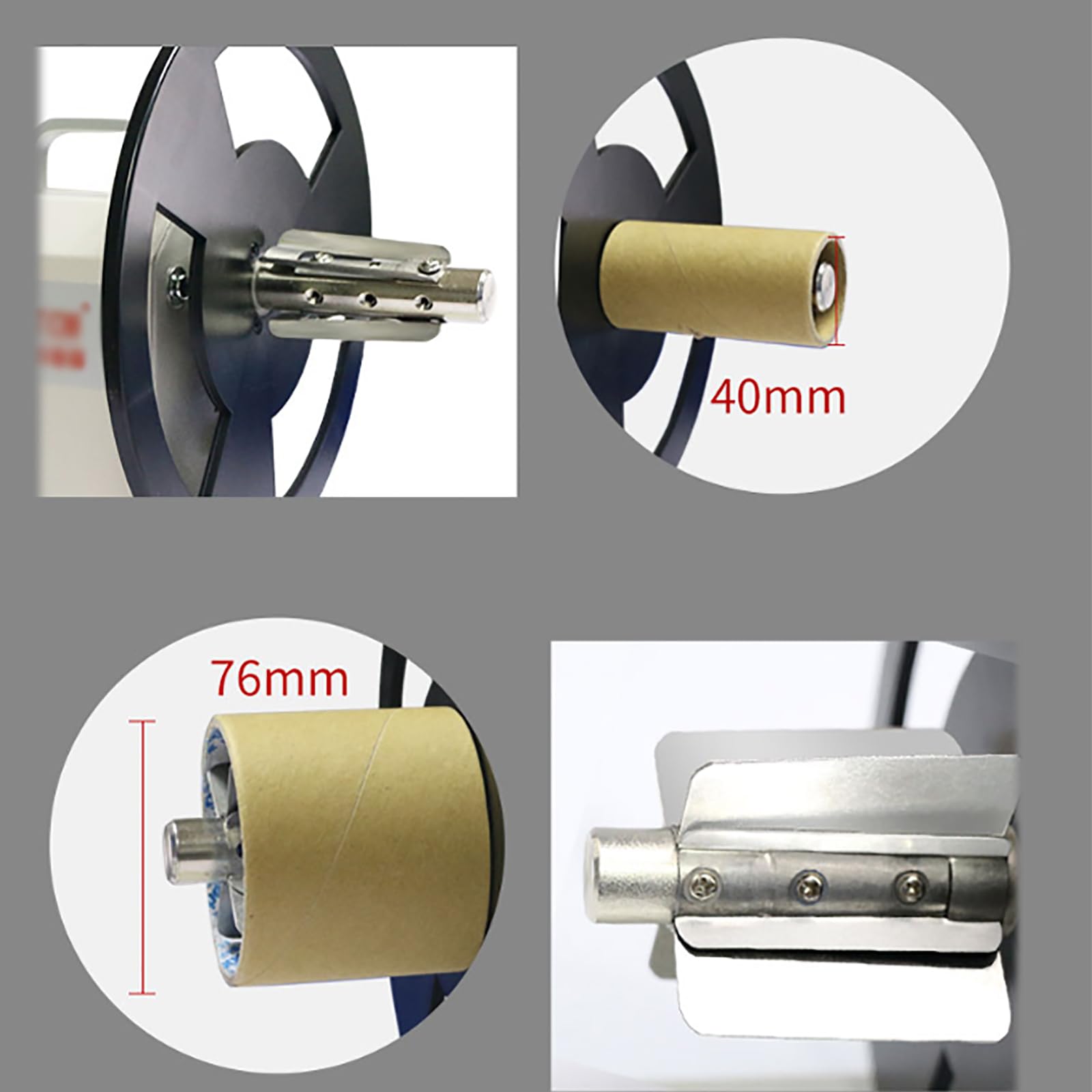 Nawijak etykiet, 120 mm automatyczna maszyna do przewijania etykiet z rdzeniem 1/1,5/3 cala, regulacja prędkości i funkcja przewijania etykiet, synchronizacja z różnymi drukarkami
