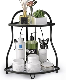 2 Tier Corner Bathroom Sink Organizer Countertop Shelves  Metal Corner Spice Sea - Compare price