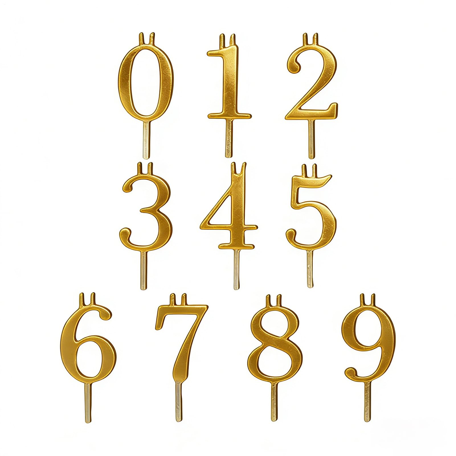 Mppchhn Number Candles Holder Set, 0-9 Steady Decorations,Silver Digital Style Candles Holders - for Friends Students Adults Men Women Bakers Birthday Cake Party Holiday Home Indoor