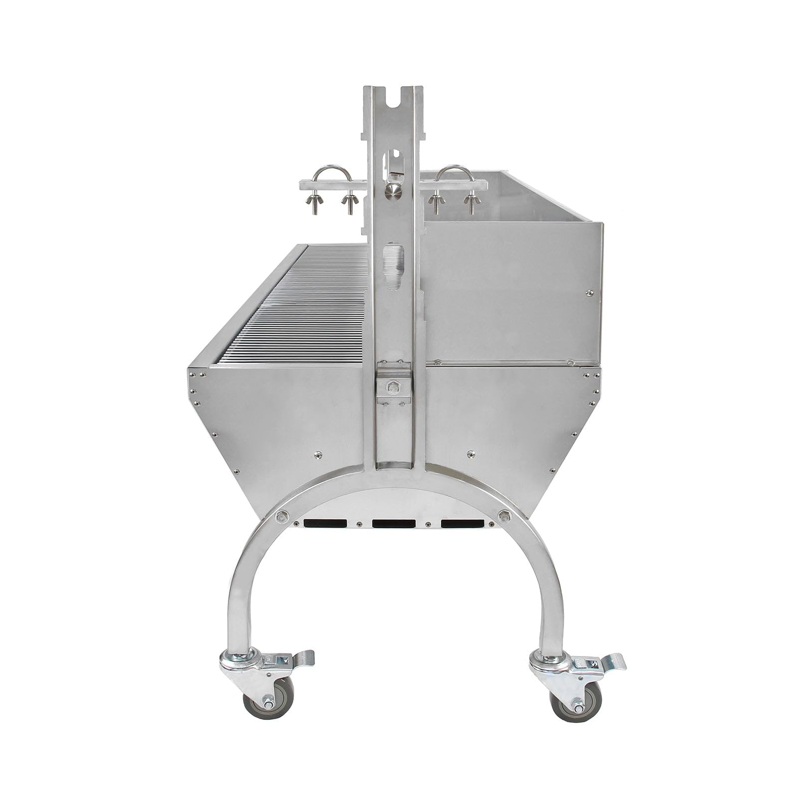 KuKoo Rôtissoire à Charbon en Acier Inoxydable Capacité de 90 kg de Viandes Barbecue à Broches Grill Restauration Cuisine Évènements CHRD HORECA