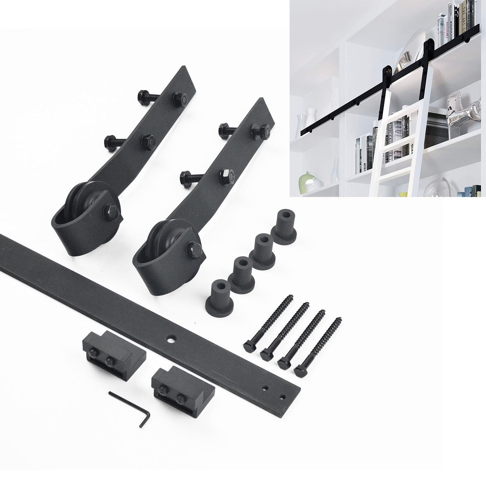 Rail d'échelle mobile pour bibliothèque et loft style industriel
