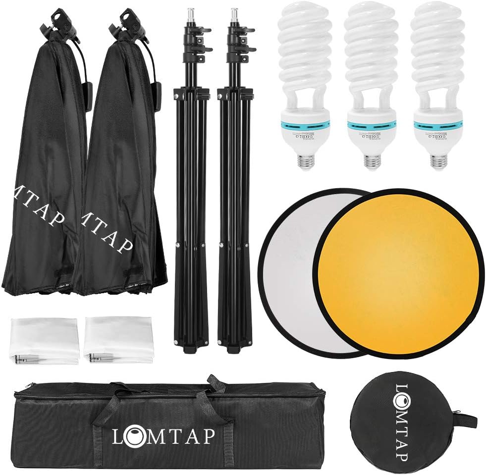 Crеаtіvе Prоduсt LOMTAP Softbox Lighting Kit 2 Photo Studio Continuous Lighting Soft Boxes 23x23 inch (60x 60cm) Professional Photography Lights Equipment with 3 x 150W Bulbs 2 in 1 Light Reflector and Carrying Bag Gеt Chеар Prісе LOMTAP Softbox Lighting Kit 2 Photo Studio Continuous Lighting Soft Boxes 23x23 inch (60x 60cm) Professional Photography Lights Equipment with 3 x 150W Bulbs 2 in 1 Light Reflector and Carrying Bag