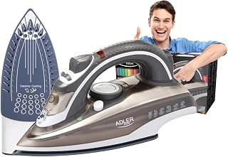 Adler AD5030 Plancha Ropa Vapor Vertical Suela Cerámica, Golpe de Vapor 70 g/min, Vapor Contínuo 20 g/min, Autolimpieza, Sistema Antigoteo y Antical, 3000W, Depósito 310ml