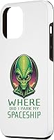 Vista 11 de iPhone 13 Pro Alien Head Art Where I Park Spaceship Area 51 Ufo Aliens Case