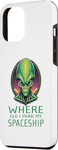 Vista 11 de iPhone 13 Pro Alien Head Art Where I Park Spaceship Area 51 Ufo Aliens Case
