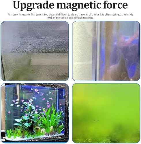 Brosse magnétique de nettoyage d'aquarium, nettoyeur de vitres, nettoyeur de vitres, nettoyeur magnétique d'algues, avec tête de brosse améliorée à 90 ° pour aquarium - 7