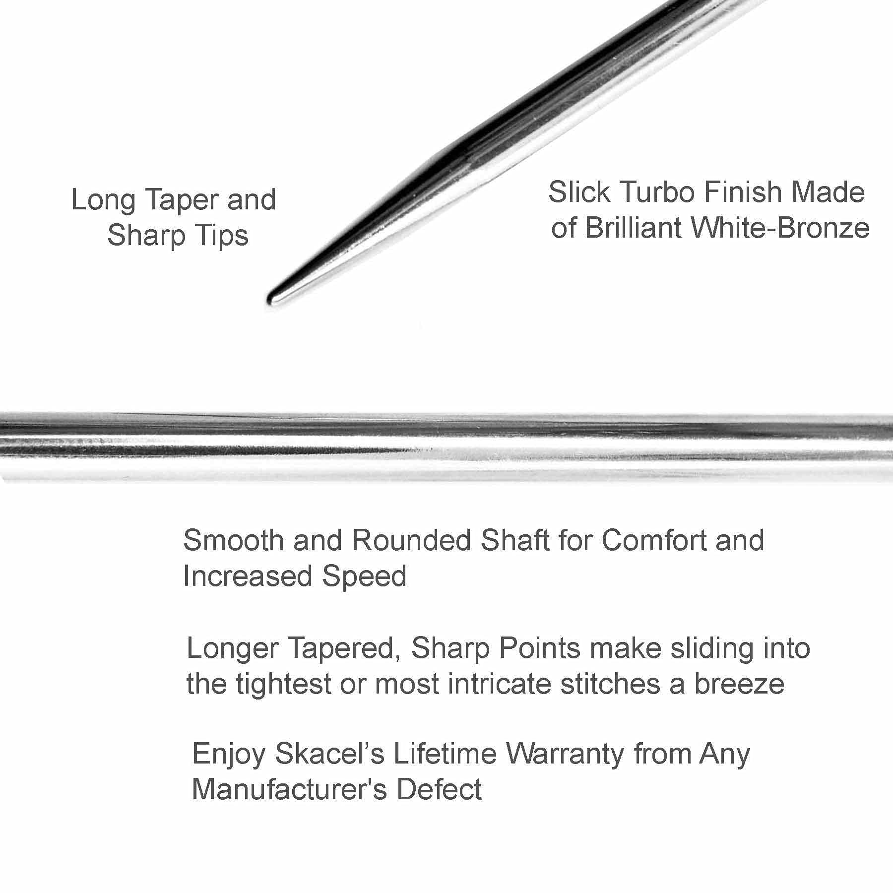 Addi Bundle: Click Spitze lange Spitze Ersatz Spitze Paar + 10 artsiga Crafts Maschenmarkierer, Messing, Size-US-04-(3.50mm)