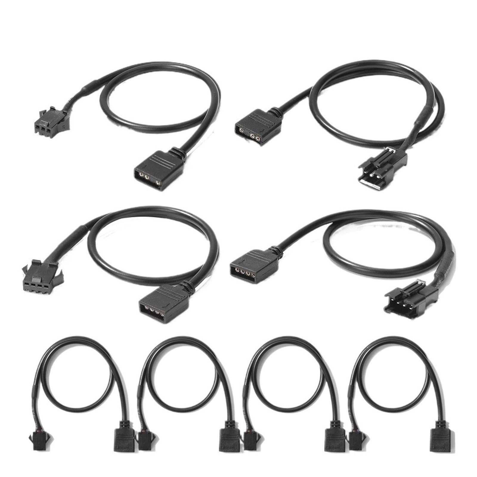 Cavo di conversione adattatore da 30 cm 5 V 3 pin a 12 4(4pcs 3P male)