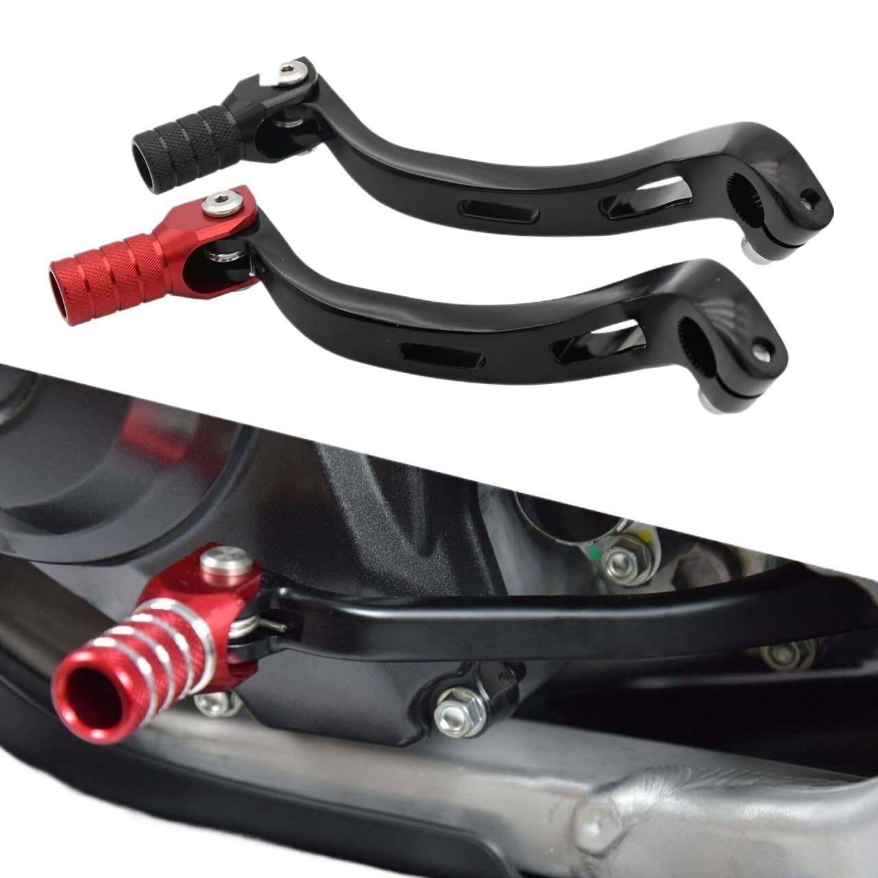 motocykl starter Składana dźwignia zmiany biegów(7170 Red)