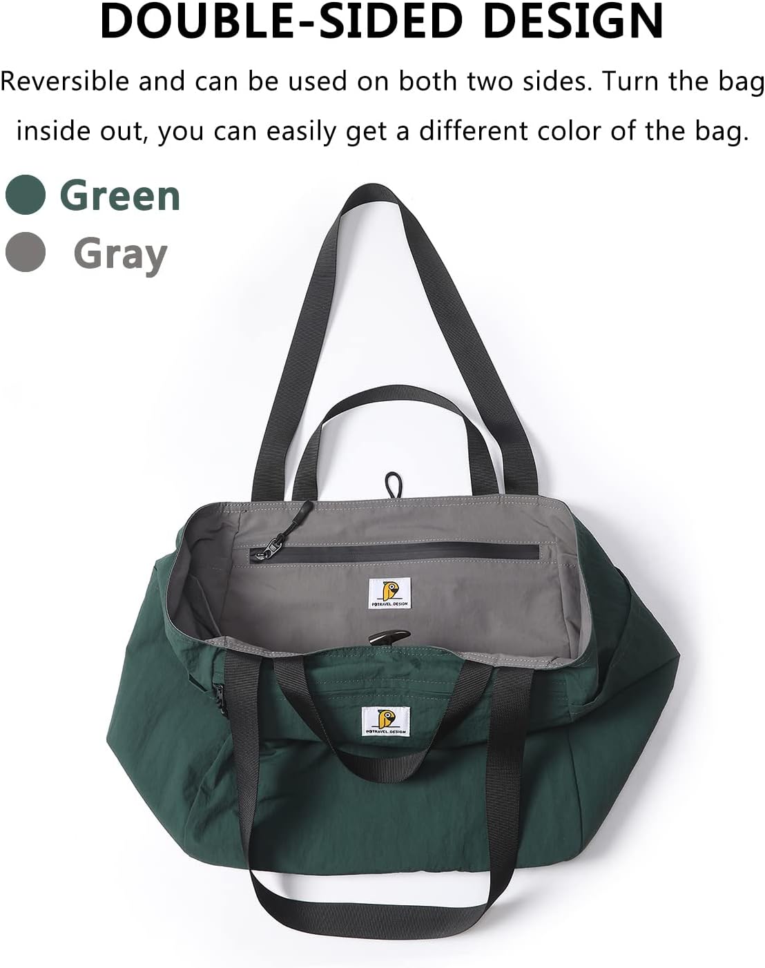 VanFn Duffle Bags, Women Sports Gym Bag, Foldable Travel Totes Duffel Bag, Outdoor Weekend Bag, Lightweight Luggage Duffle Backpack, Shoulder Handbag For Men, P.Travel Series - Image 2