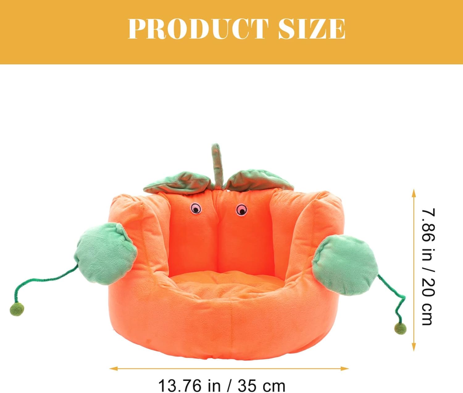 POPETPOP Pet Tent Cat Nest Cozy Pumpkin Color Cat Sleeping Bed for Small Dogs Puppies and Comfortable Indoor Pet Bedding for Travel and Relaxation