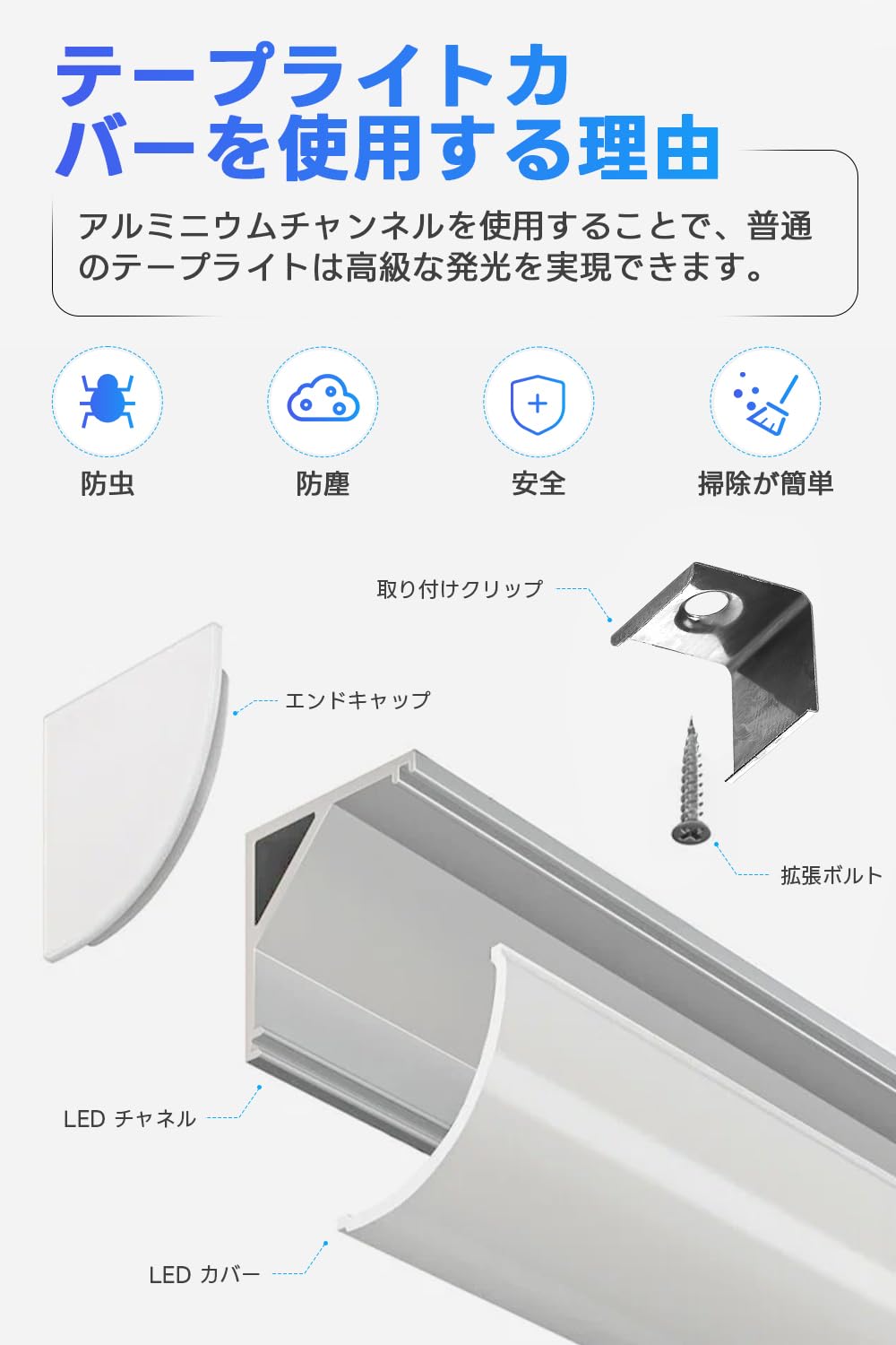 ●SPAHER テープライト カバー 20個パック 1M U型 装飾 室内 Amazon.co.jp: SPAHER テープライト カバー 6個パック 1M V型
