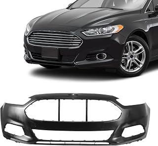 New Plastic Front Bumper Compatible with 2013 2014 2015 2016 Fusion, Black Bumper Cover Protector W/Fog Light Holes, Direct Replace OEM# FO1000680