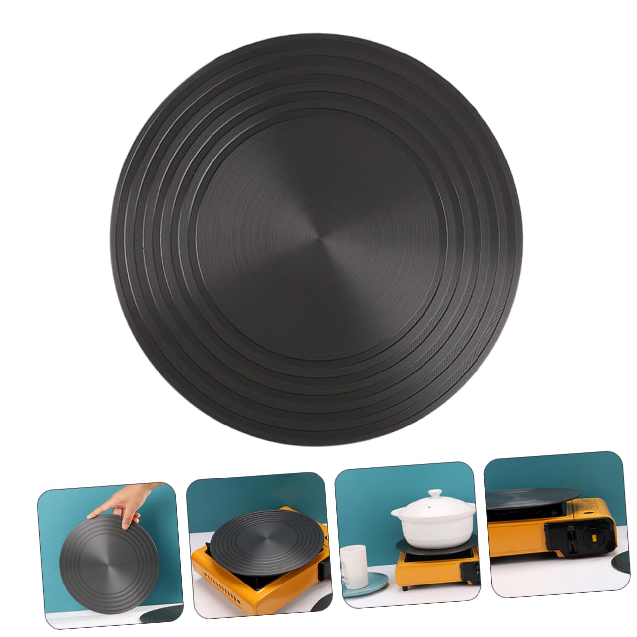 Mikikit Placa de Descongelación Rápida Difusor de Calor de Aluminio Redondo para Estufa de Gas de 28cm Que Protege Ollas y Ahorra Cocina