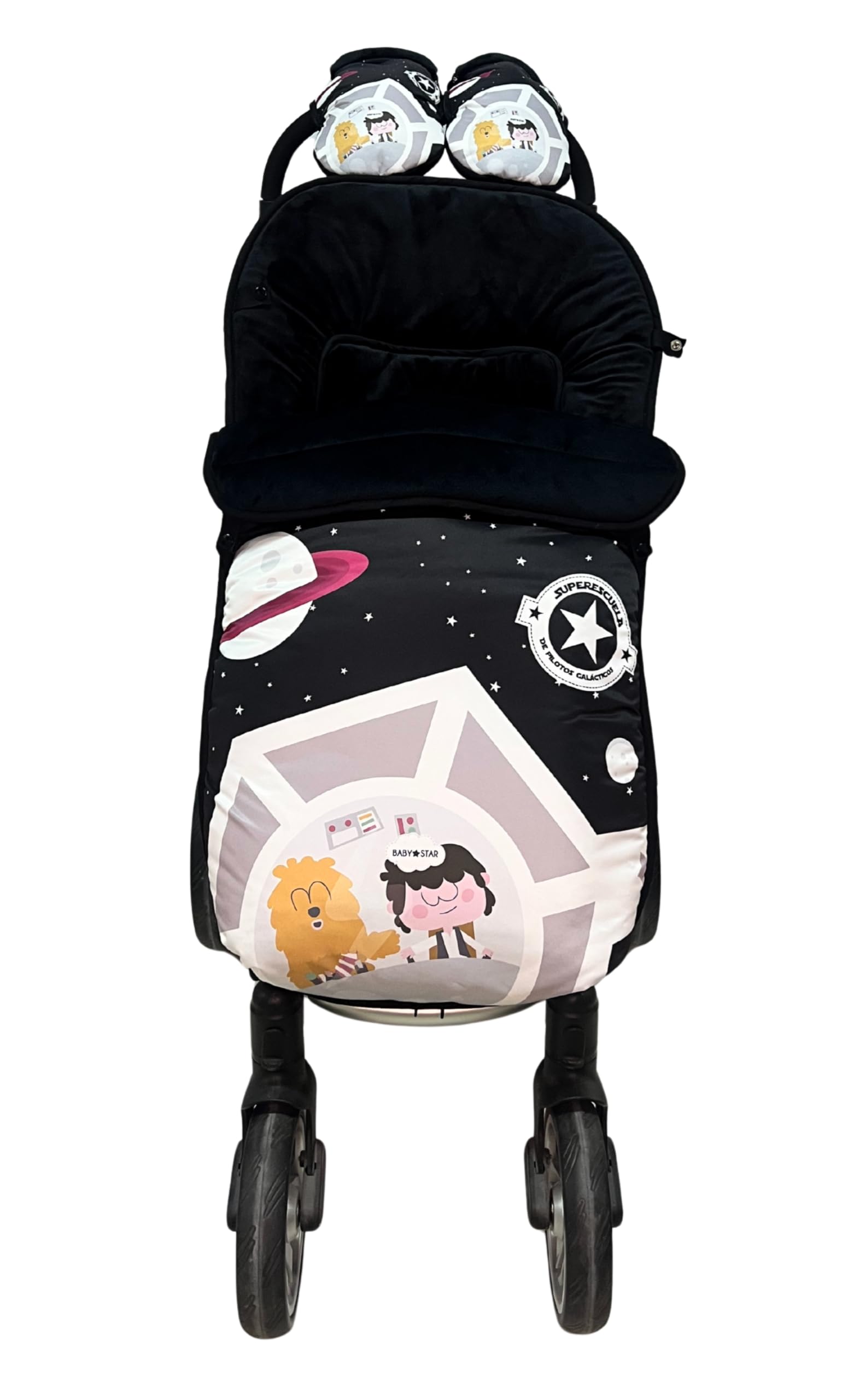 Conjunto de saco más manoplas para silla de paseo universal, saco bebe invierno más manoplas con polar extrasuave, saco carro bebé impermeable, desmontable, doble apertura, resistente hasta -15 grados
