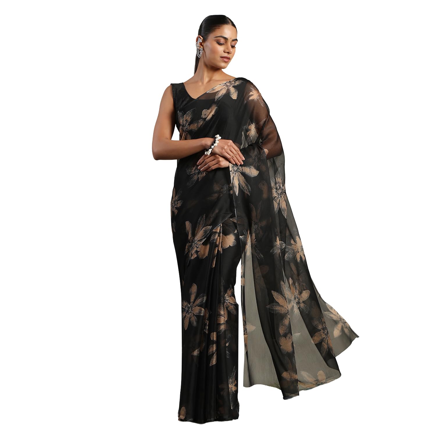 - Floral Print Nara Chiffon Saree 59599