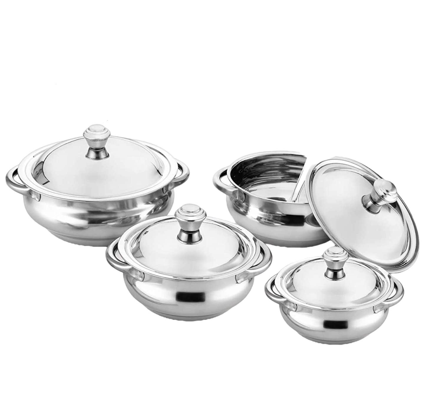 Buy Stainless Steel Handi Set with Lid 500, 750, 1100, 1550ml, 4 Piece