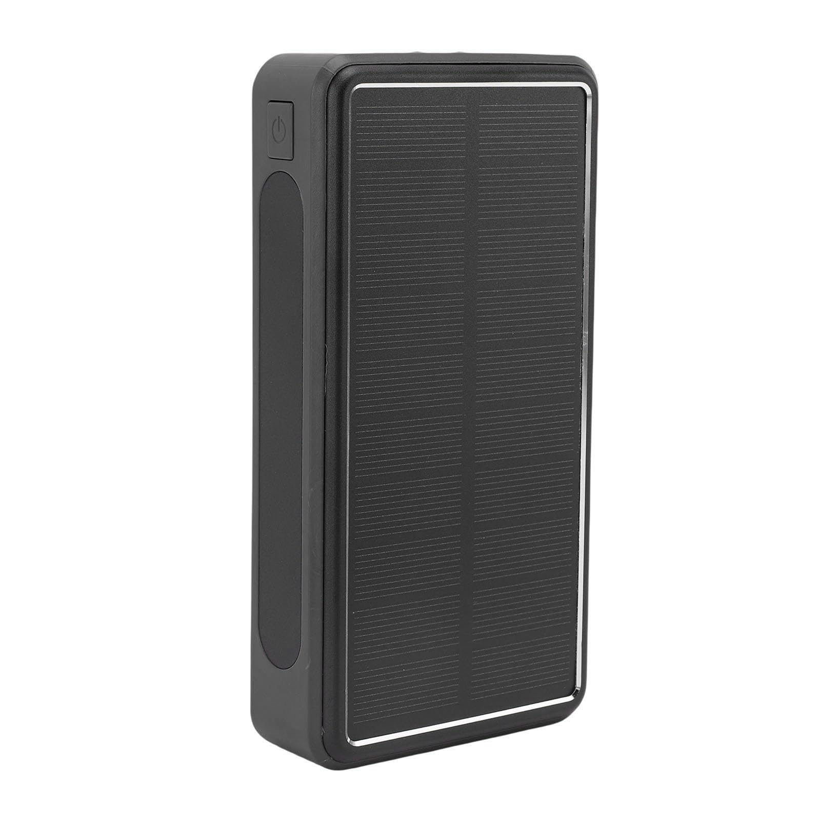 Chargeur Portable avec Banque D'énergie Solaire 50000mAh et Lumière LED pour Les Activités de Plein Air Randonnée en Alliage D'aluminium (Noire)